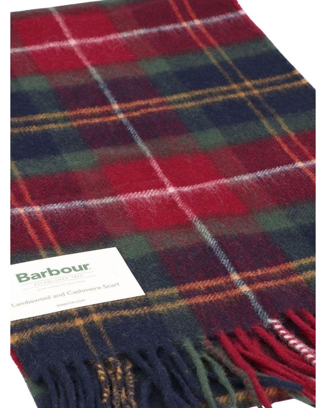 Barbour Red Tartan Checks Scarf for men