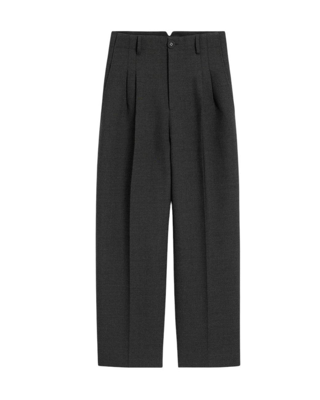 AMI Black Dark High Rise Trousers for men