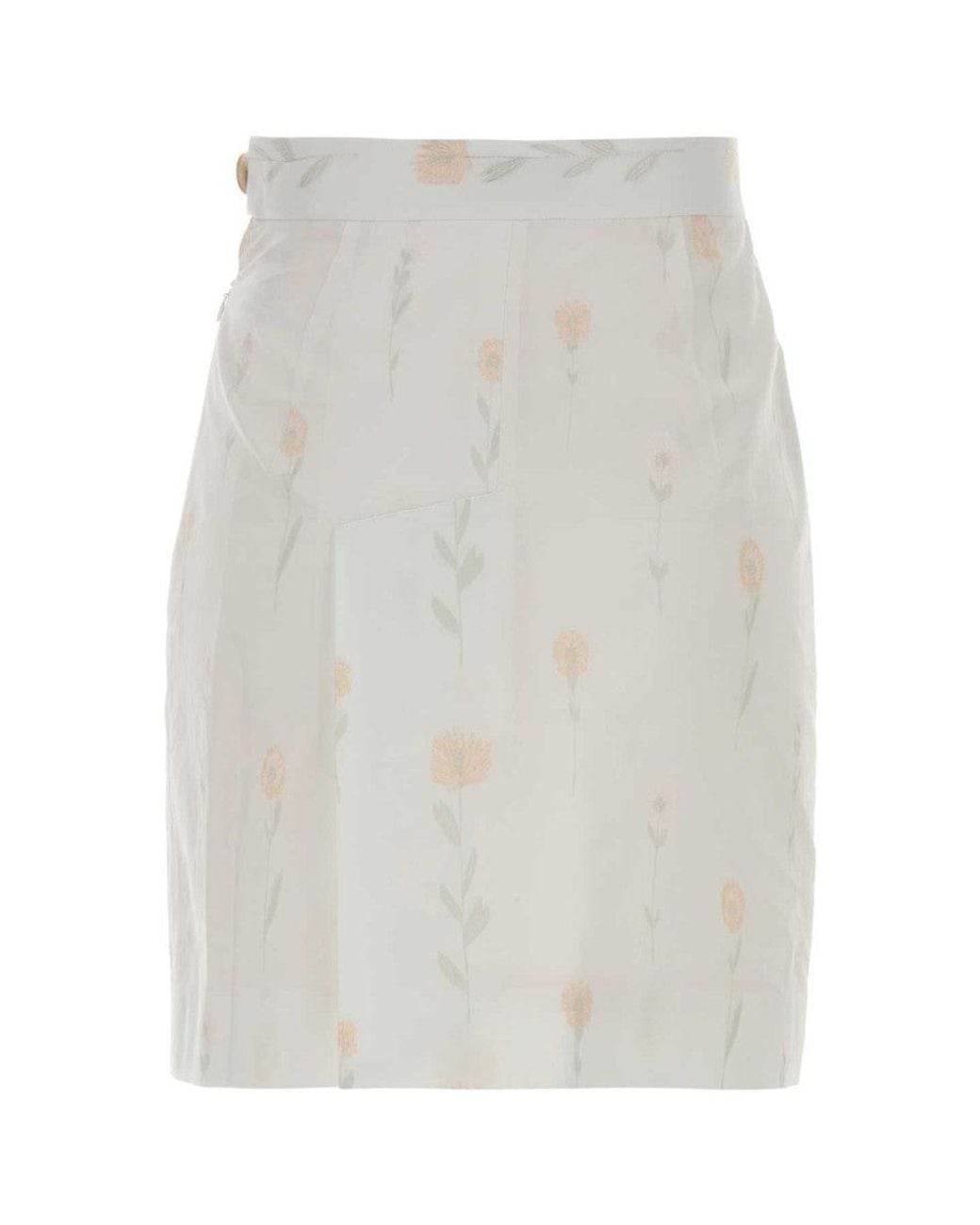 Vivienne Westwood White Cotton-Blend Crotch Mini Skirt