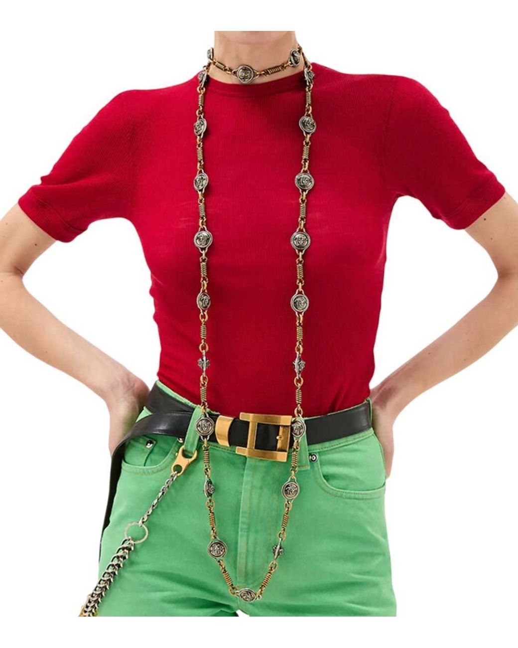 Versace Red Crew Neck T-Shirt