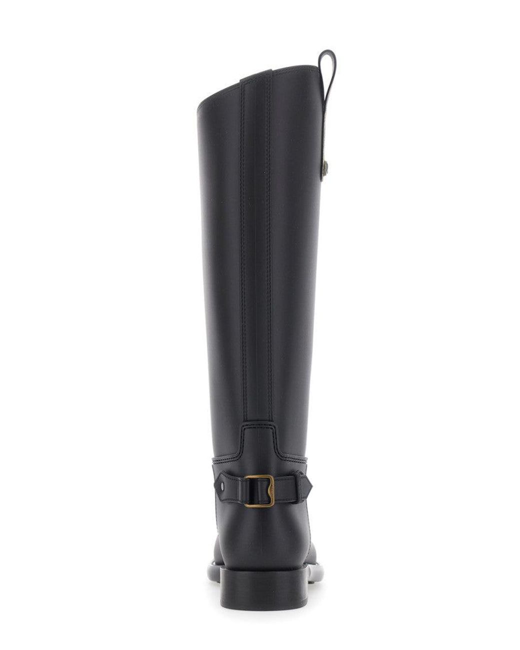 Burberry Black Check Leather Boots