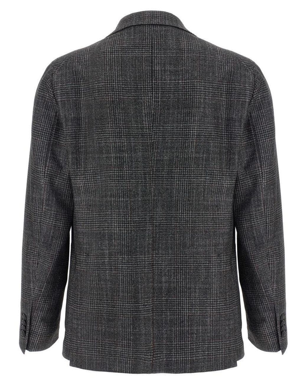 Tagliatore Black Check Patterned Blazer for men