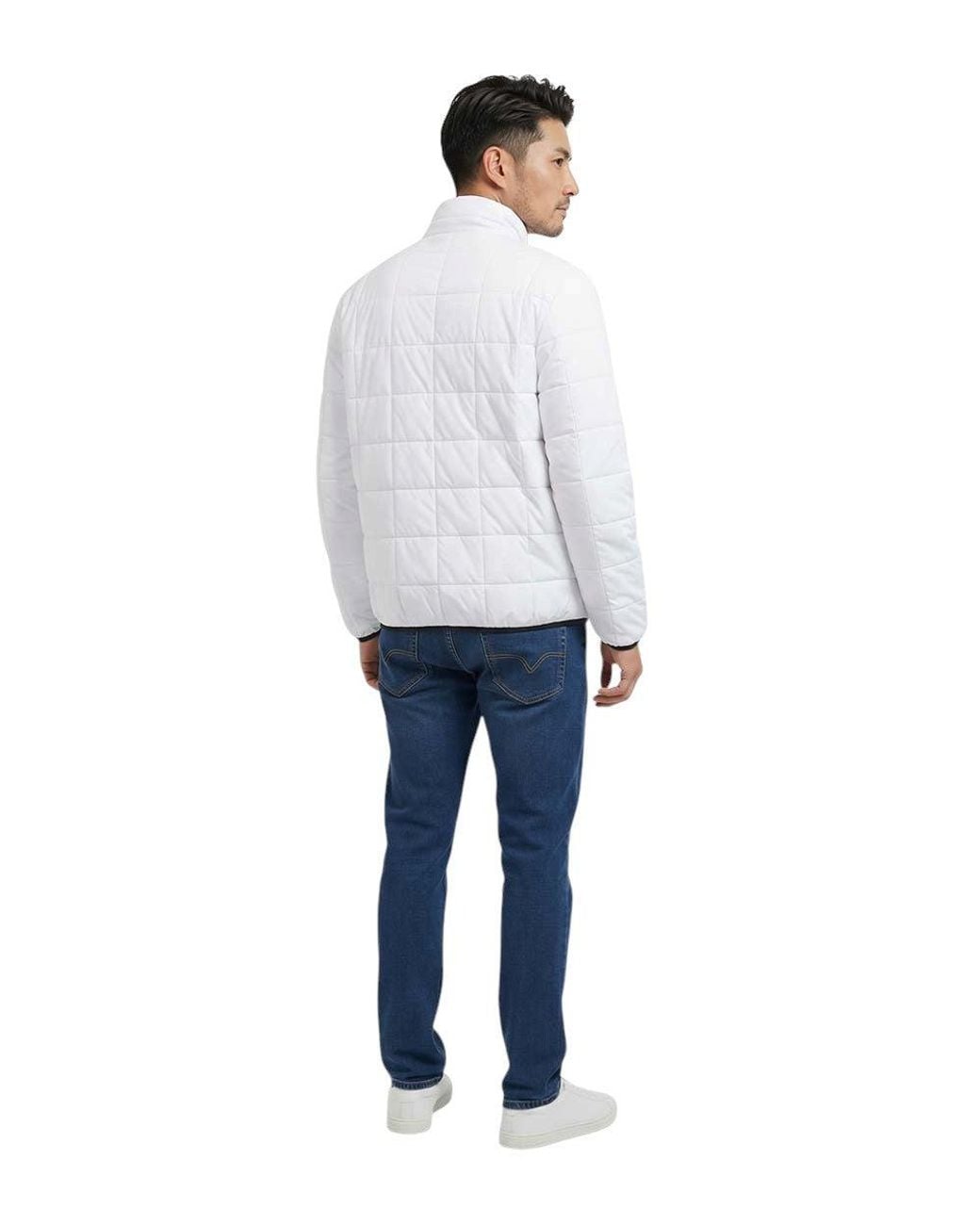 EA7 Blue Quilted Logo Jacket for men