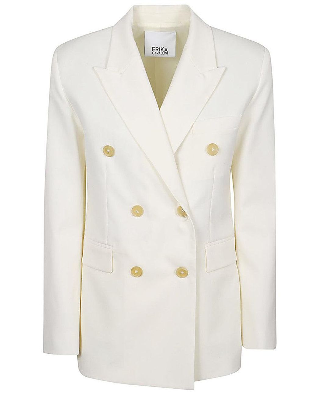 Erika Cavallini Semi Couture White Twill Alberta Blazer