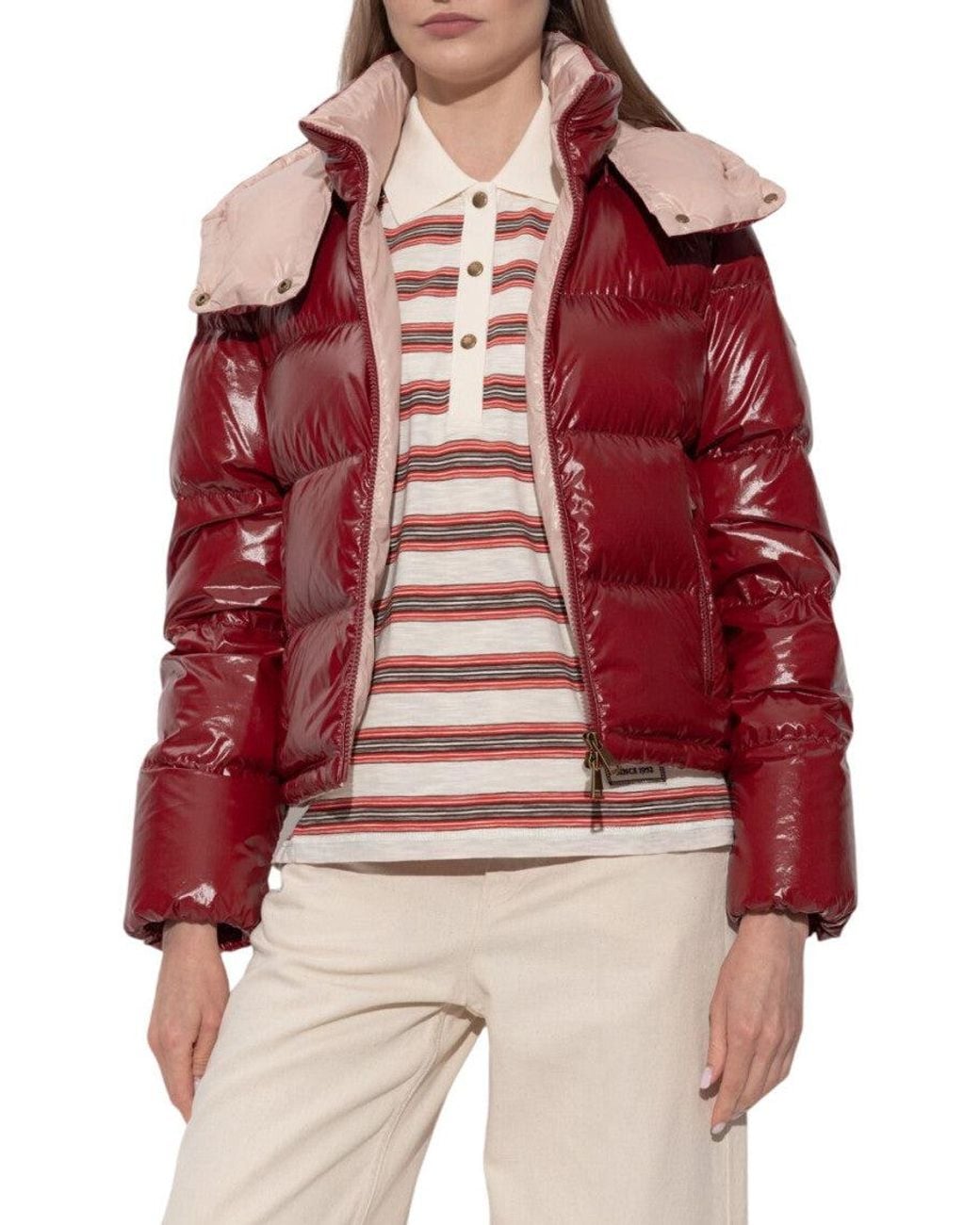 Moncler Red Puffer Jacket 'Niveole'