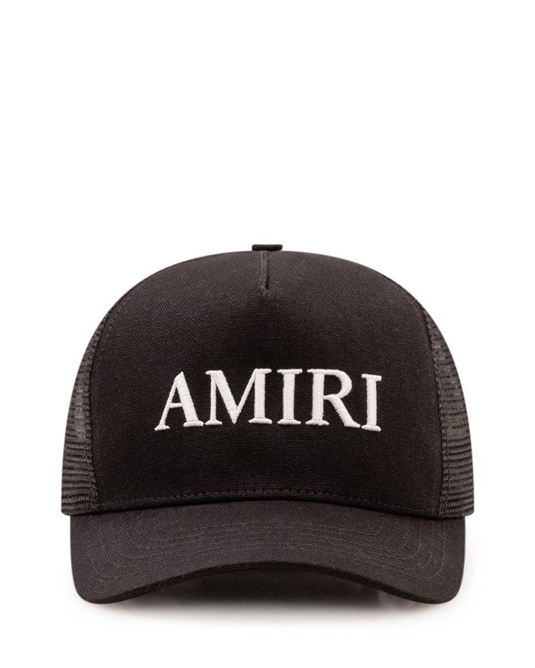 Amiri Black Logo Textured Baseball Hat for men