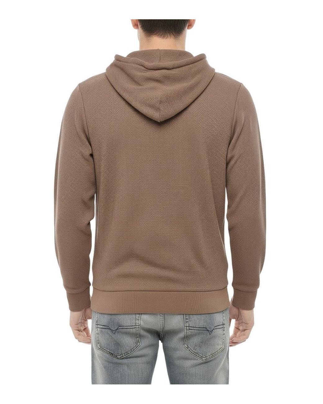 DIESEL Brown Zip-Up Hoodie for men