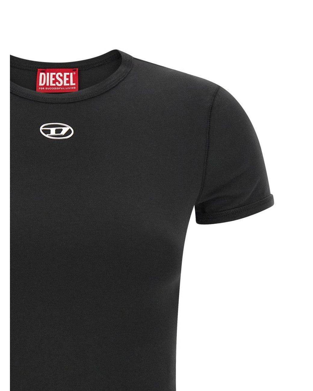 DIESEL Black 'Uncutieslong-Od' T-Shirt