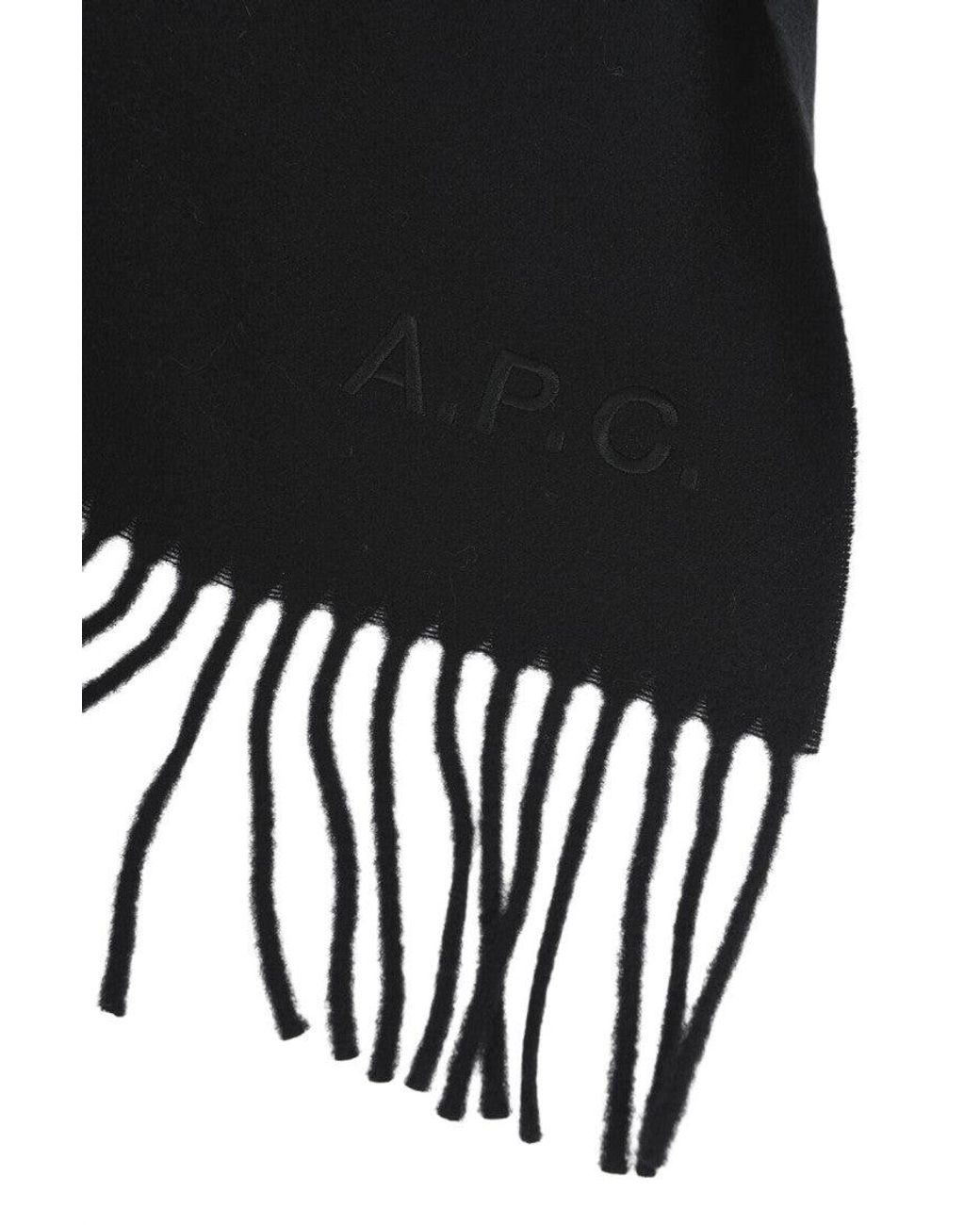A.P.C. Black Solid Scarf for men