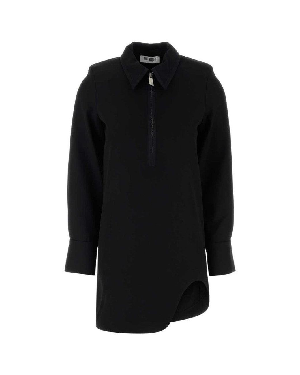 The Attico Black Gabardine Mini Dress