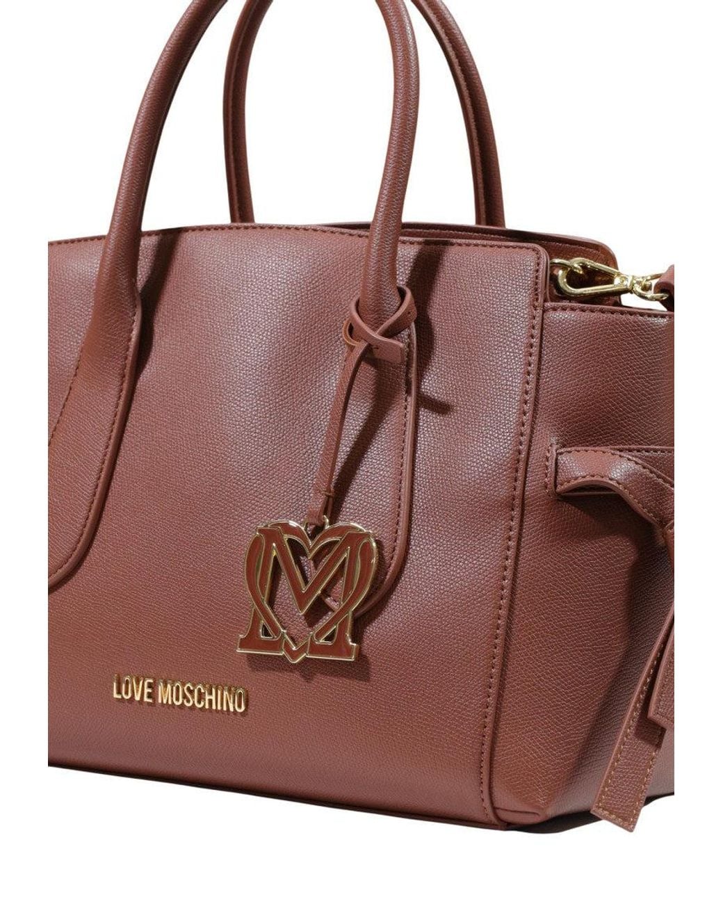 Love Moschino Brown Logo Large Satchel