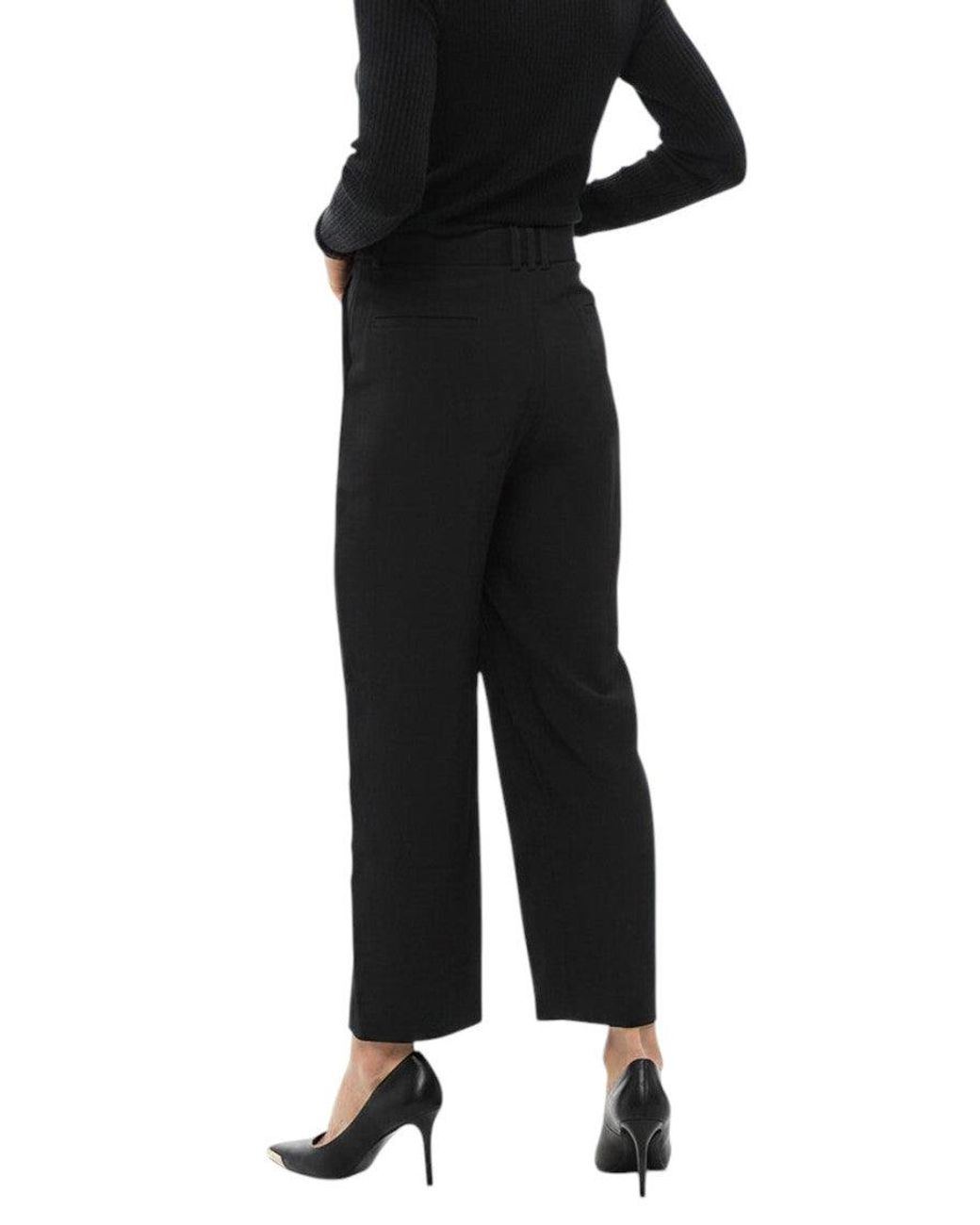 Balmain Black Tapered Pleated Pant