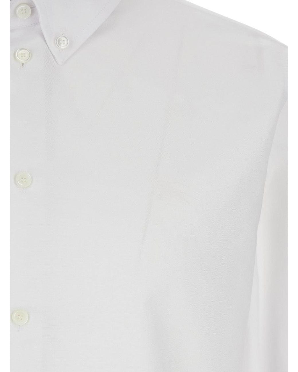 Burberry White Regular Solid Shirt for men