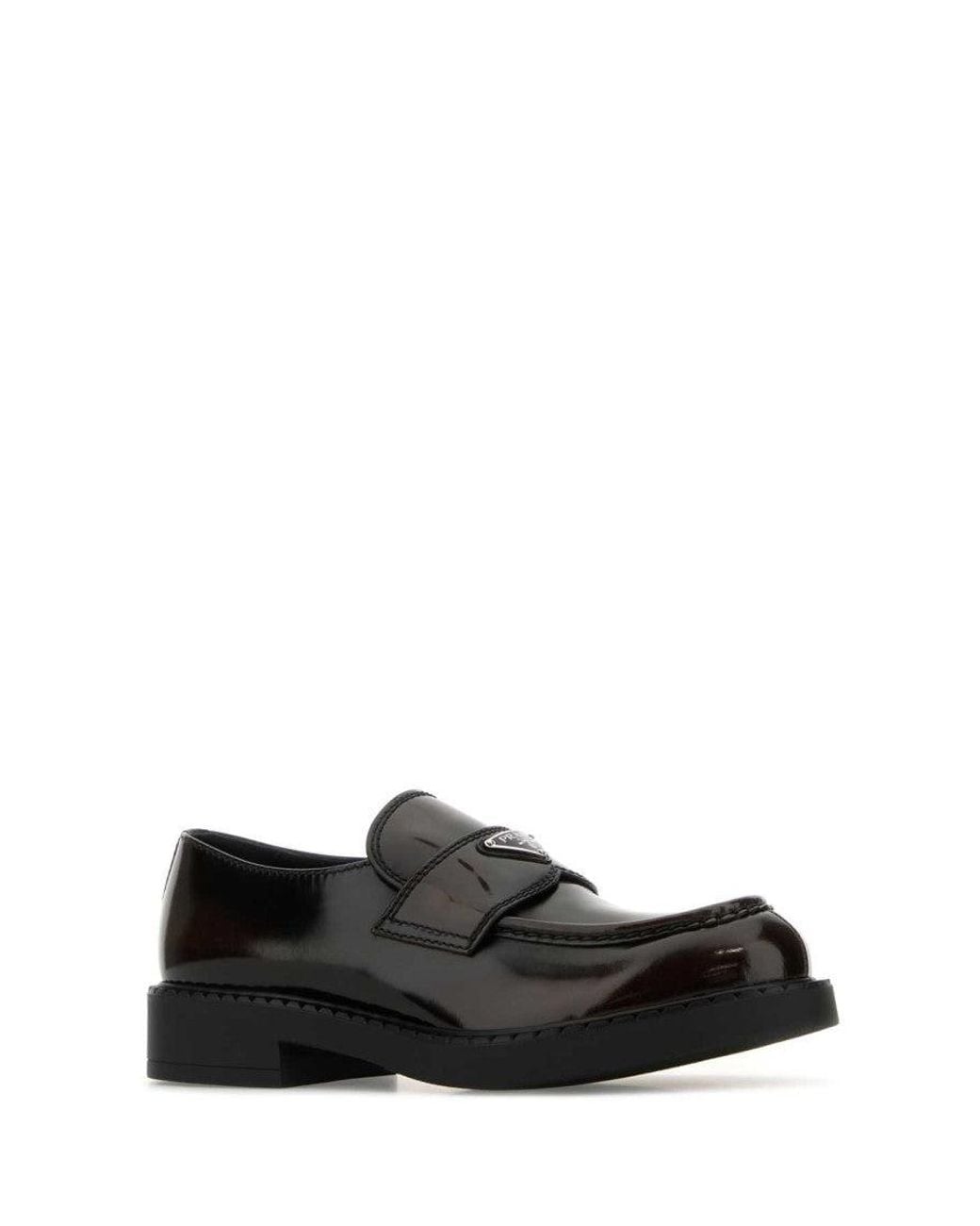 Prada Black Prada Polished Leather Loafer for men