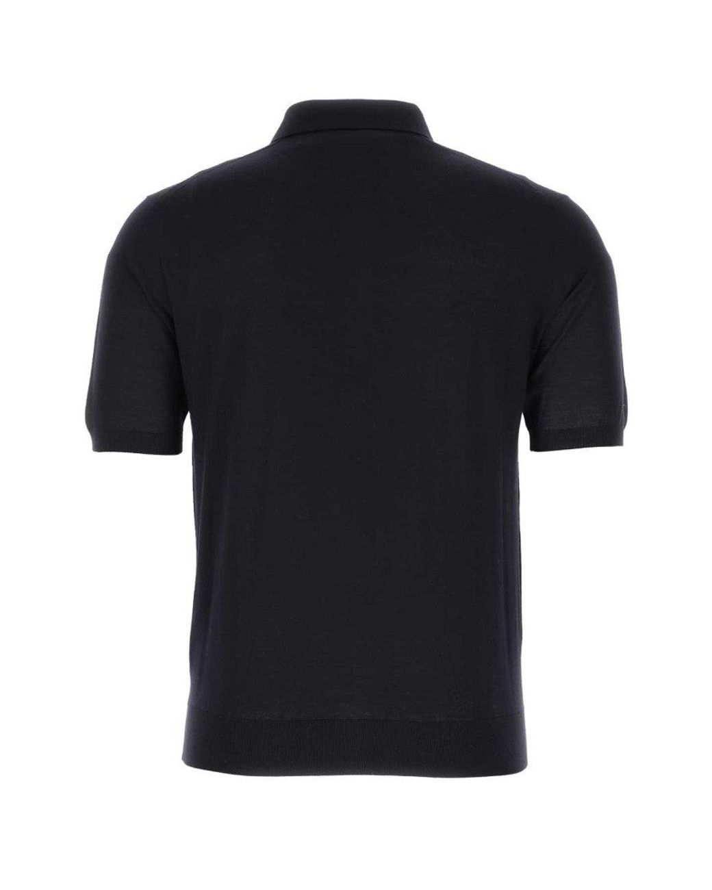 Prada Black Midnight Wool Polo Shirt for men