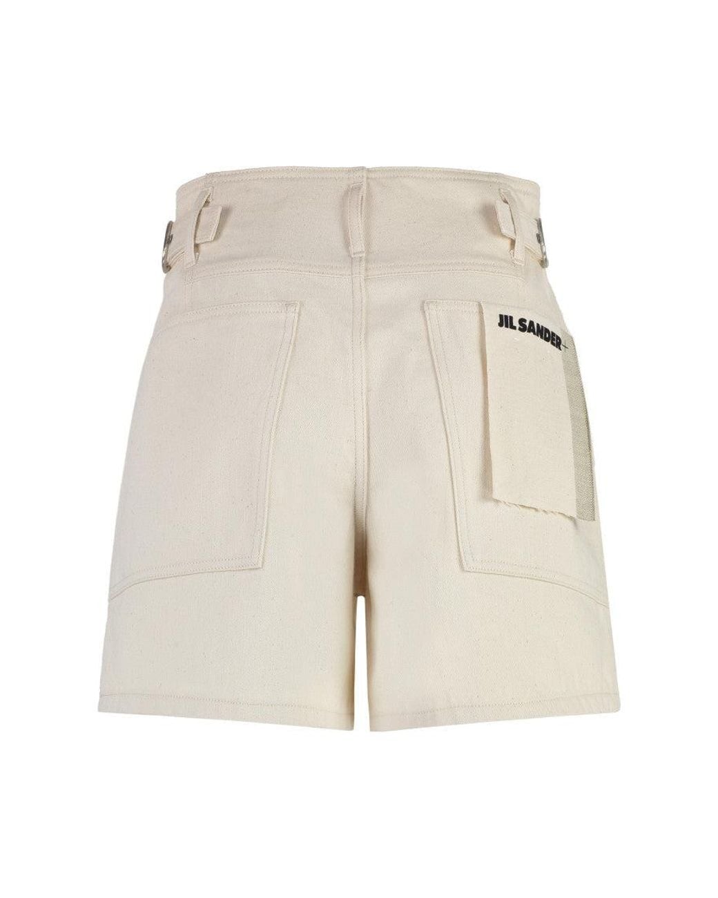 Jil Sander White High Rise Denim Shorts