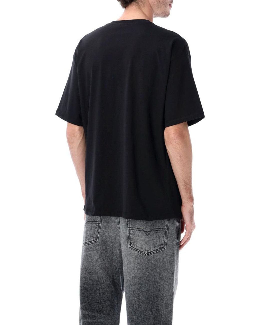 DIESEL Black Solid T-Shirt for men