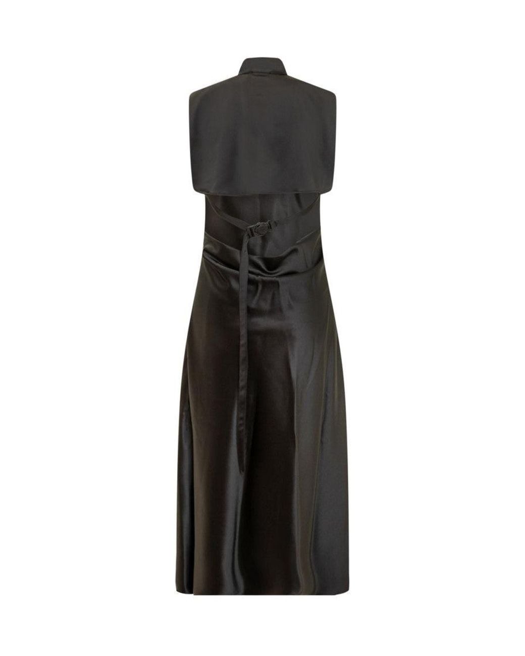 Off-White c/o Virgil Abloh Black Mandarin Collar Maxi Dress
