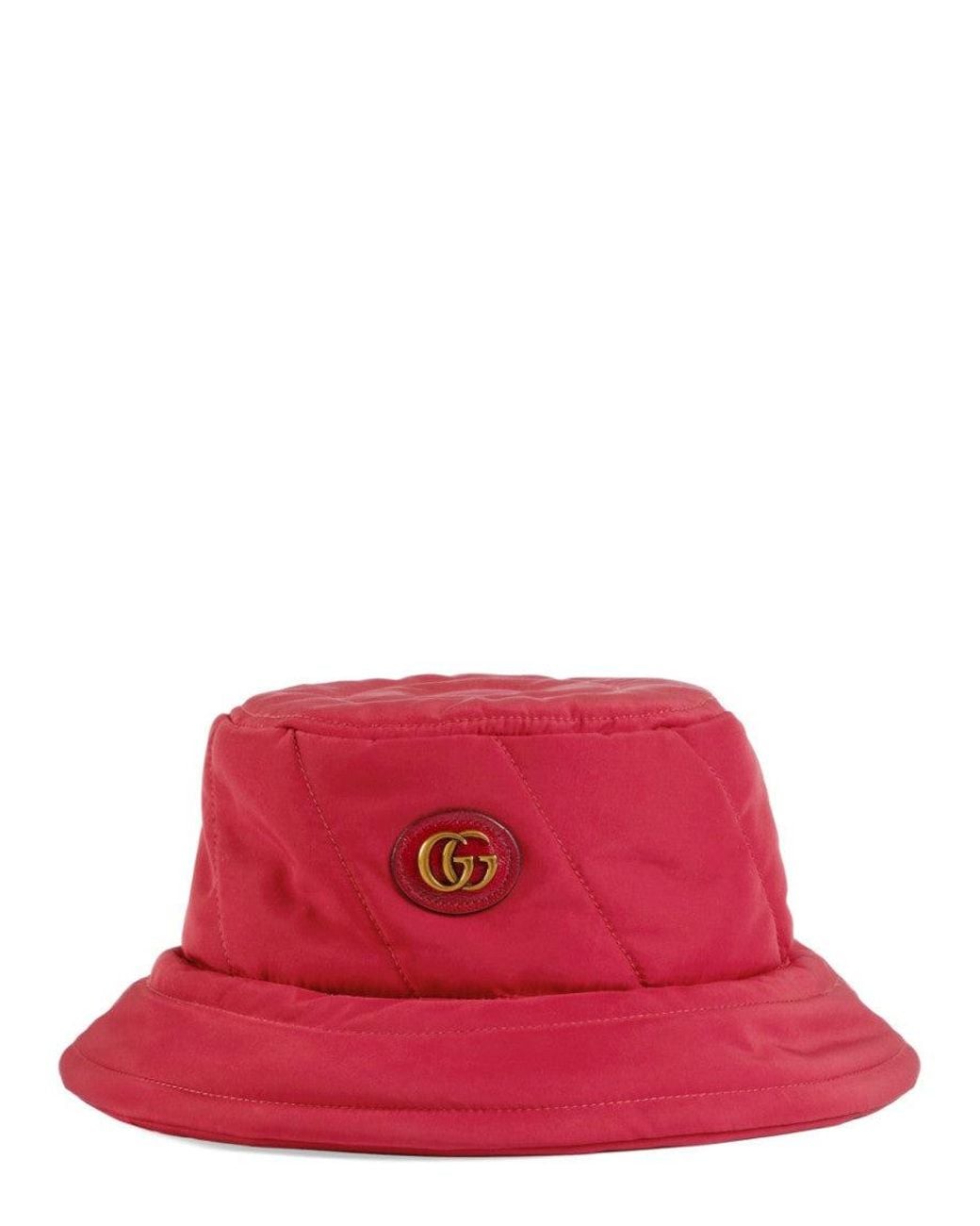 Gucci Red Quilted Bucket Hat