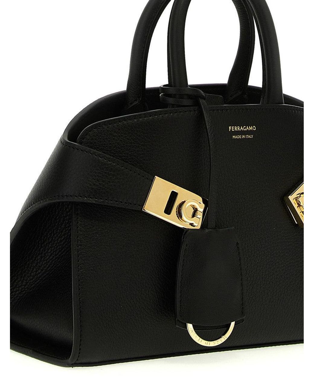 Ferragamo Black 'Hug Mini' Satchel Handbag