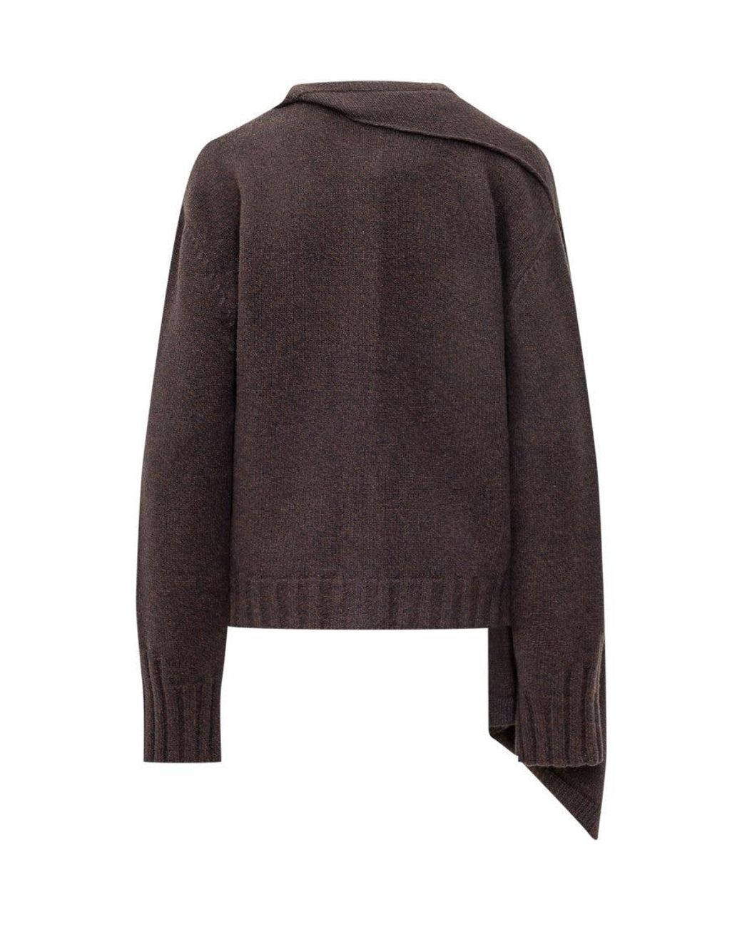 The Attico Brown Luxurious Cashmere Cardigan