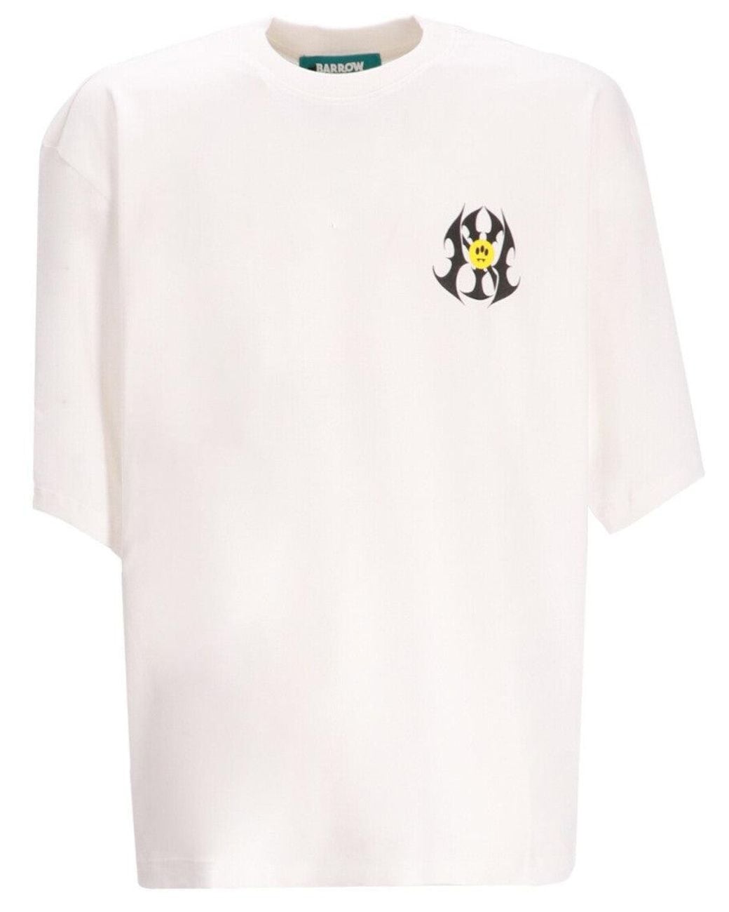 Barrow White Off Crewneck Printed T-Shirt for men