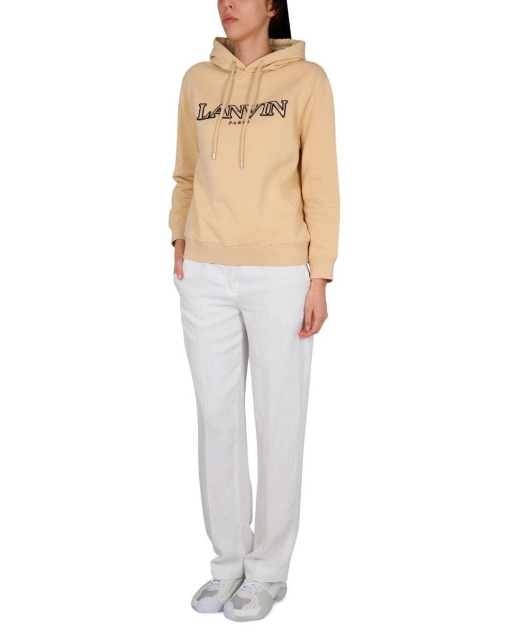 Lanvin Natural Logo Hood Sweatshirts