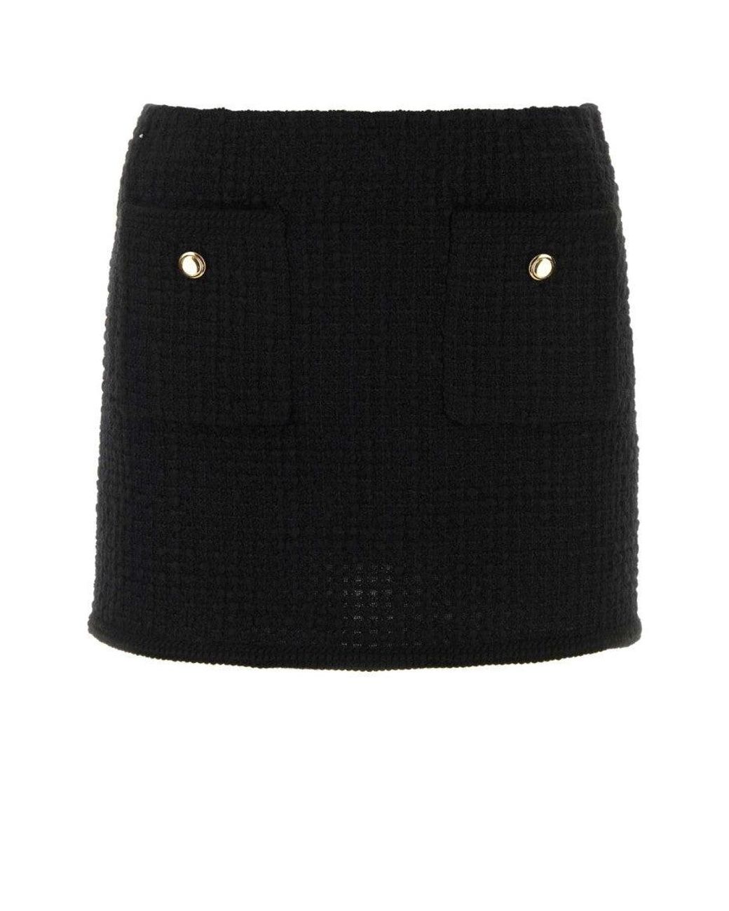 Miu Miu Black Boucle Mini Skirt