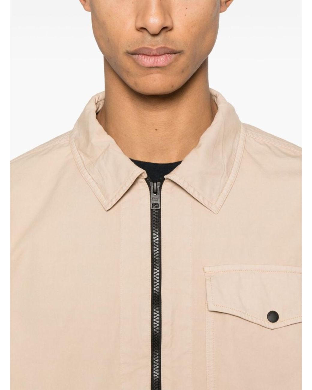 Woolrich Natural Cream Cotton Jacket for men