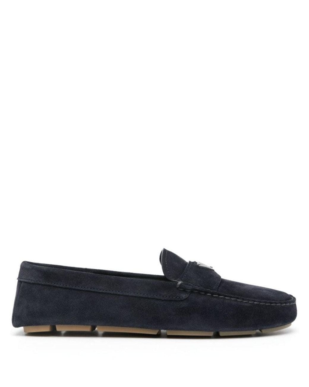 Prada Blue Logo Loafers for men