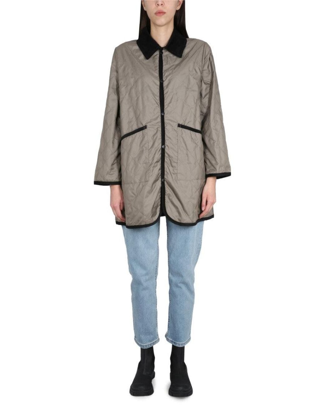Lavenham Gray Quilted Shirt Collar Jacket