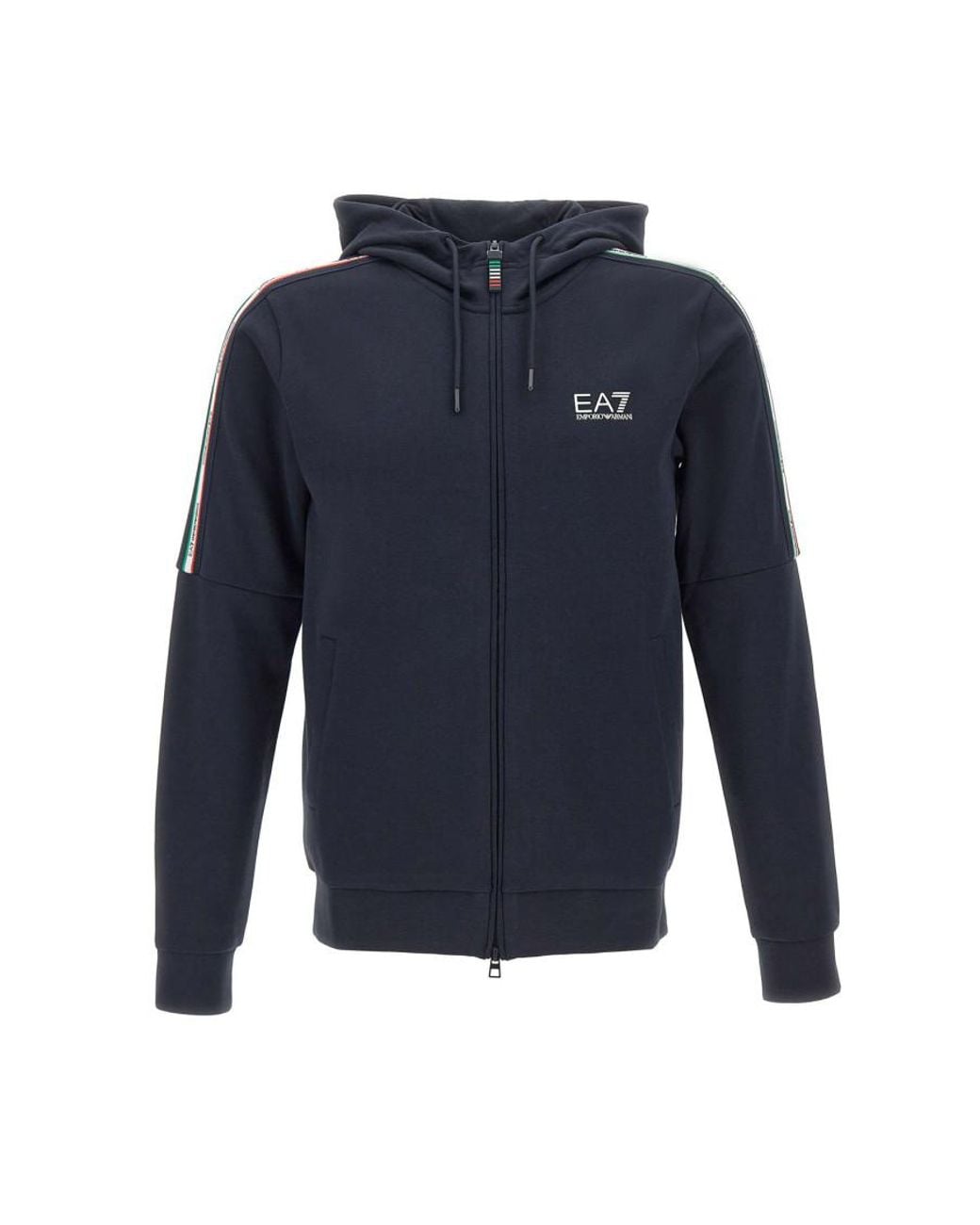 EA7 Blue Logo Regular Hoodie for men