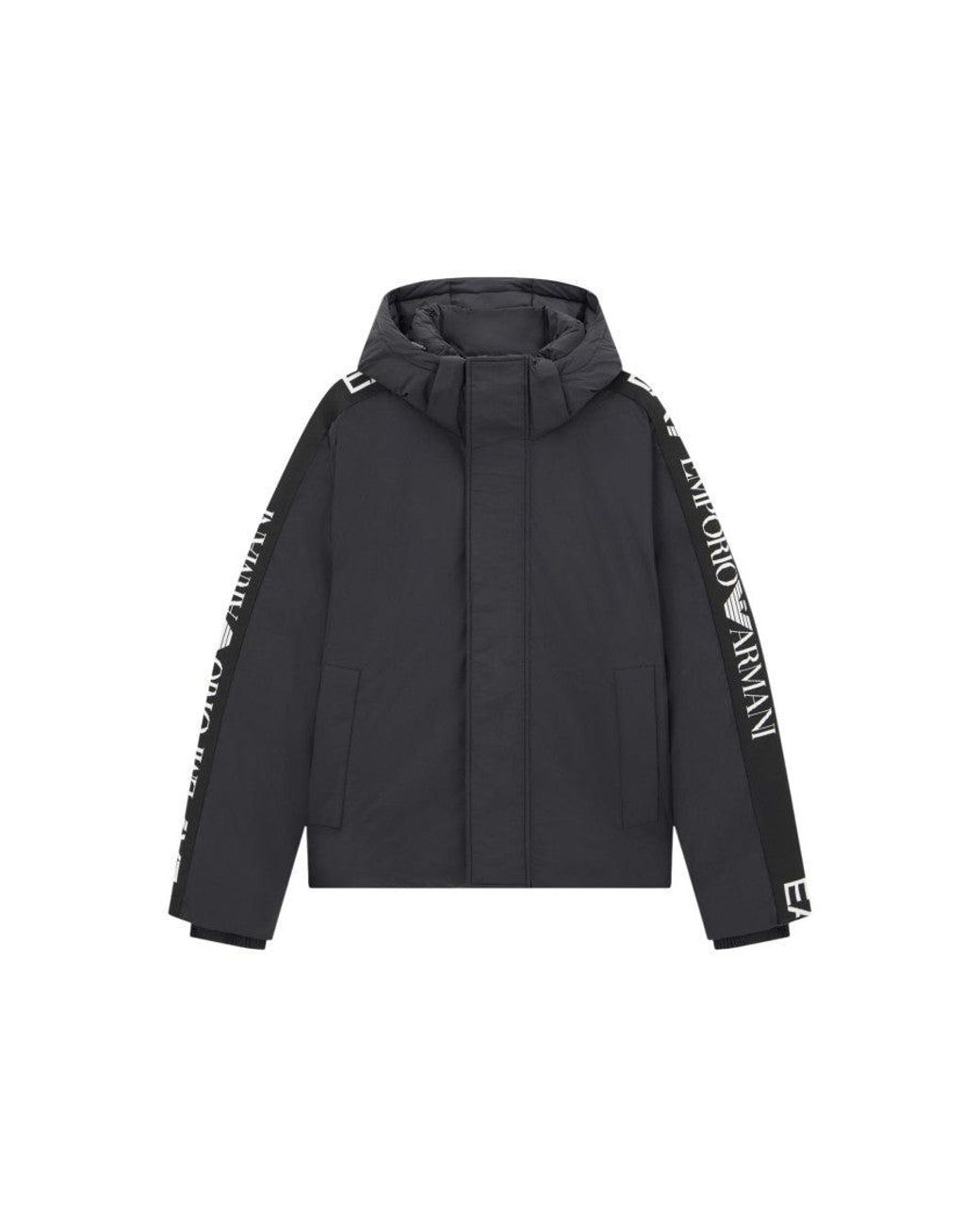 EA7 Blue Logo Hood Jacket for men