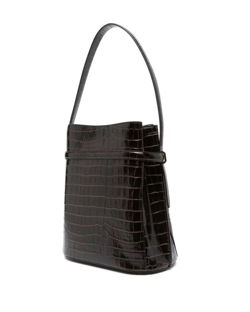 Totême Black Dark Belted Bucket Bag