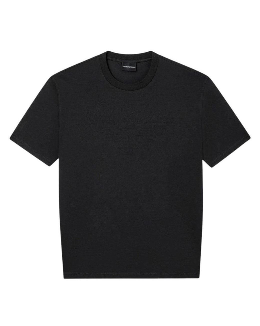 Emporio Armani Black Solid Crew Neck T-Shirt for men