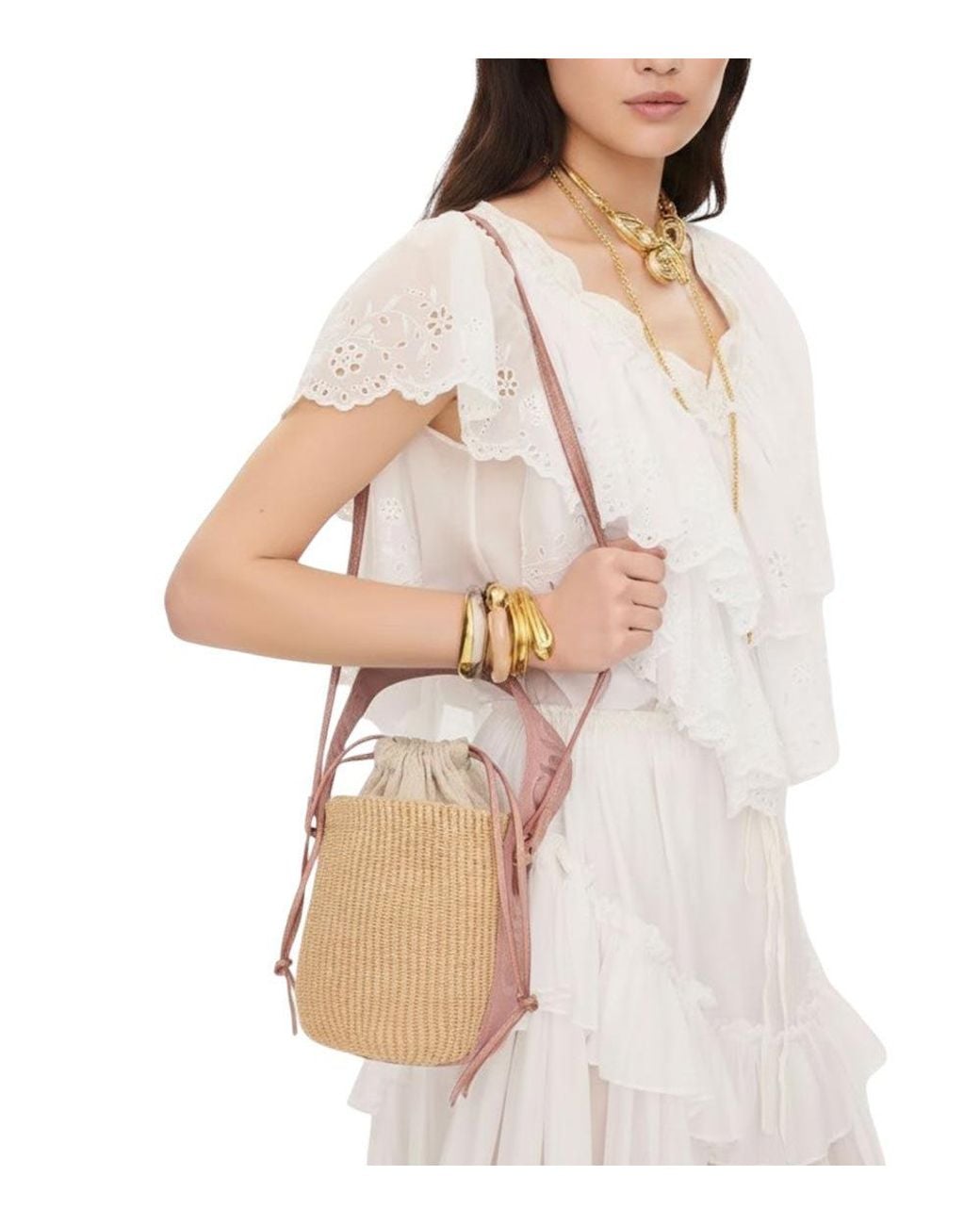Chloé Natural Woody Small Bucket Bag