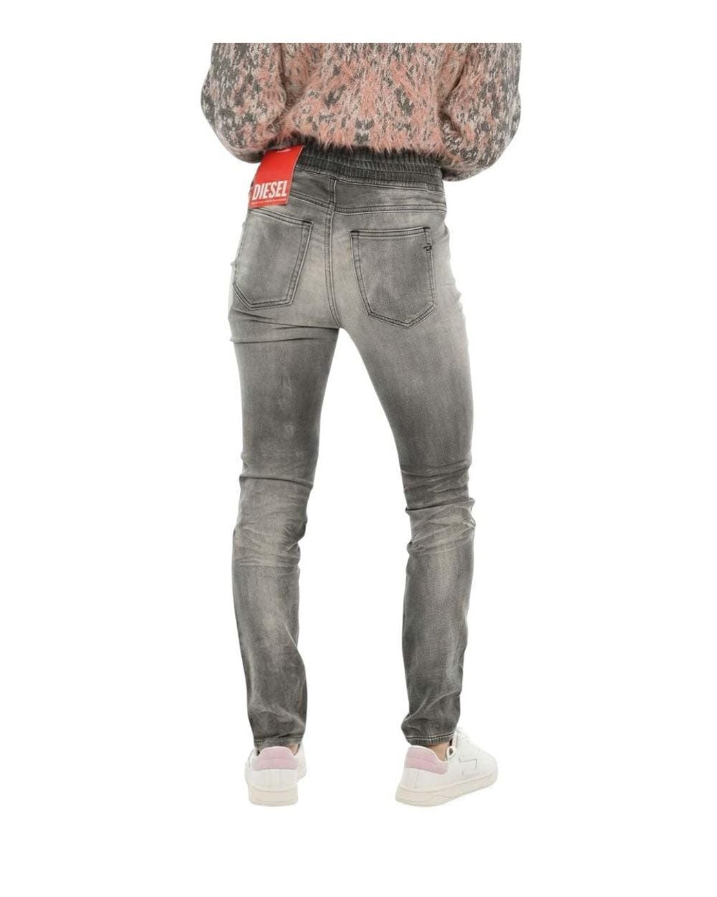 DIESEL Gray Slim Mid Rise Jeans