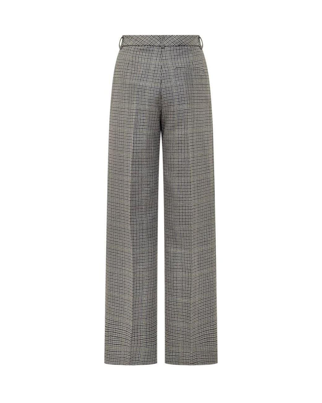 Des Phemmes Gray Tailored Checks Pleated Pants