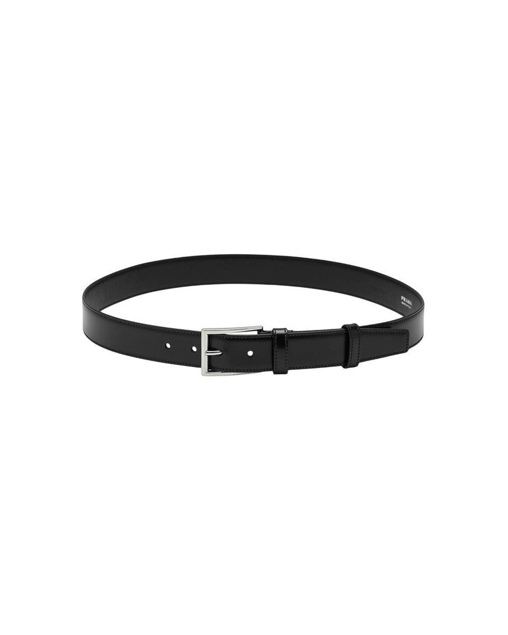 Prada Black Solid Buckle Belt for men