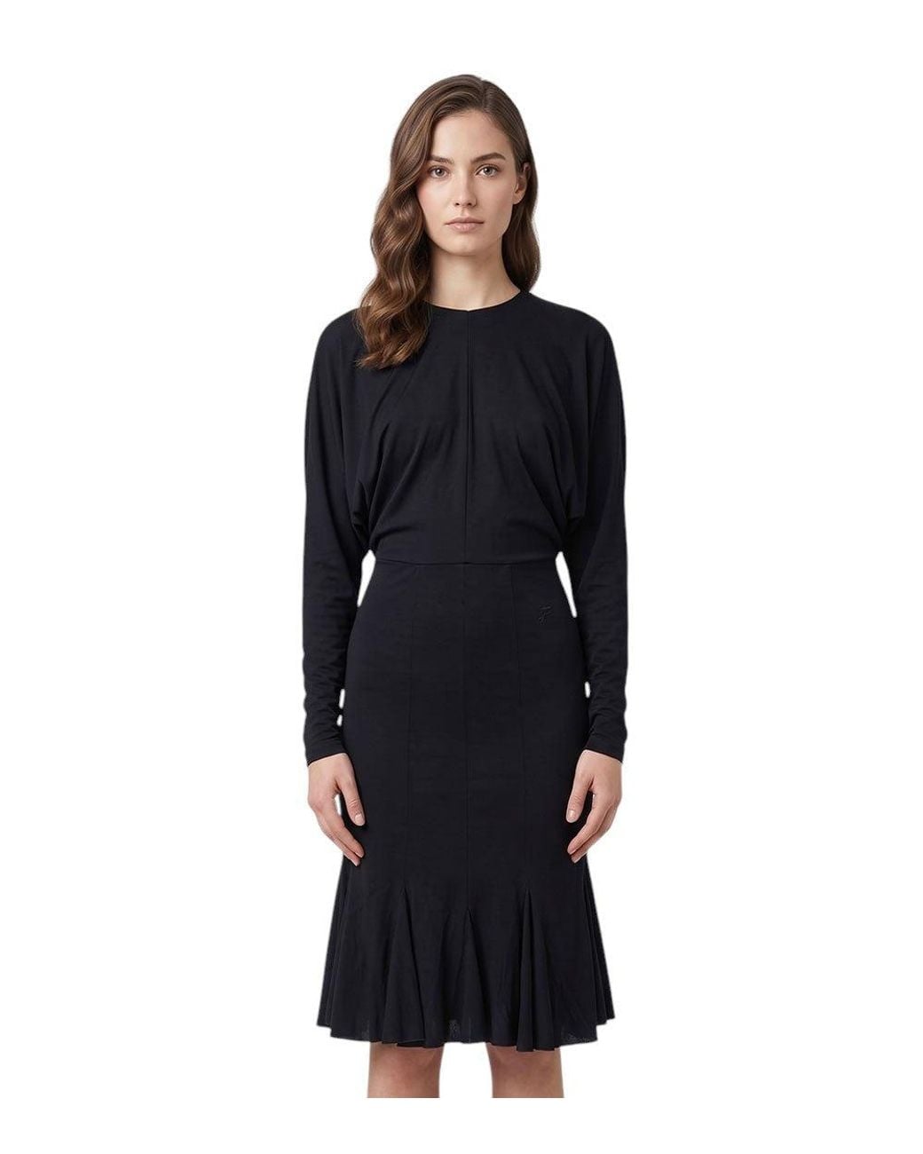 Jacquemus Black Round Neck Midi Dress