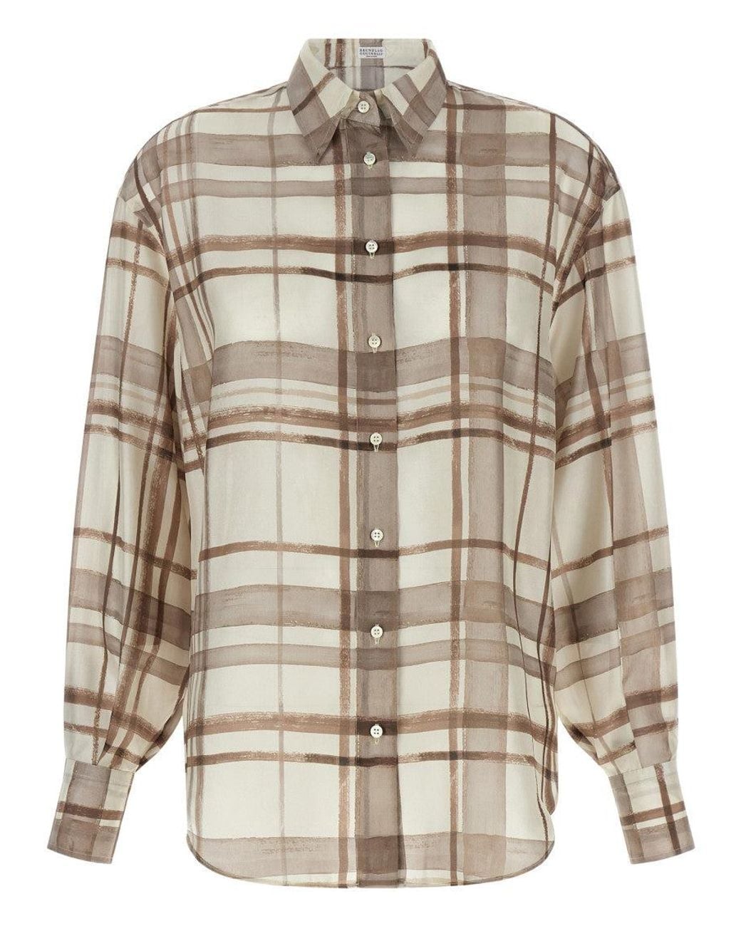 Brunello Cucinelli Natural Regular Checks Shirt