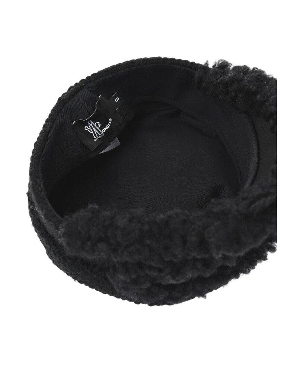 Moncler Black Textured Breton Hat