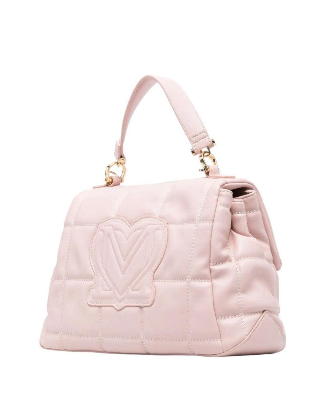 Love Moschino Pink Light Logo Medium Satchel