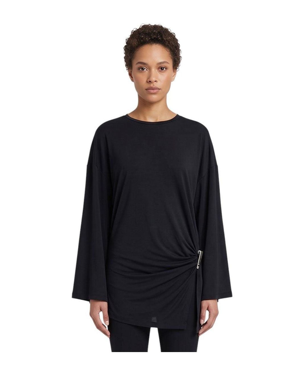 The Attico Black Crew Neck Mini Dress