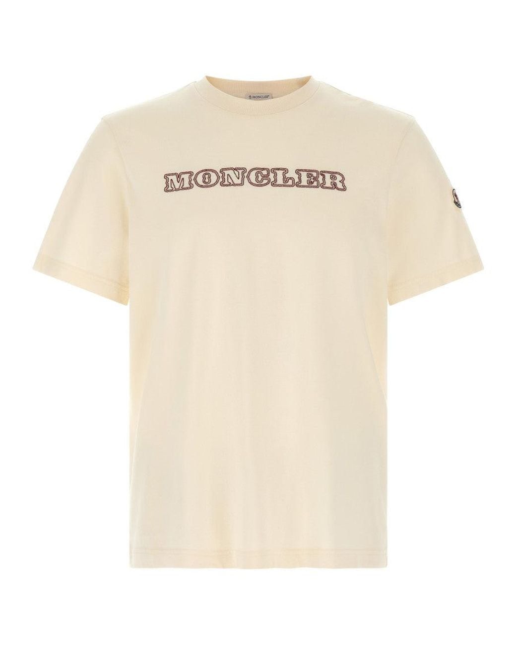 Moncler Natural Off Logo T-Shirt for men