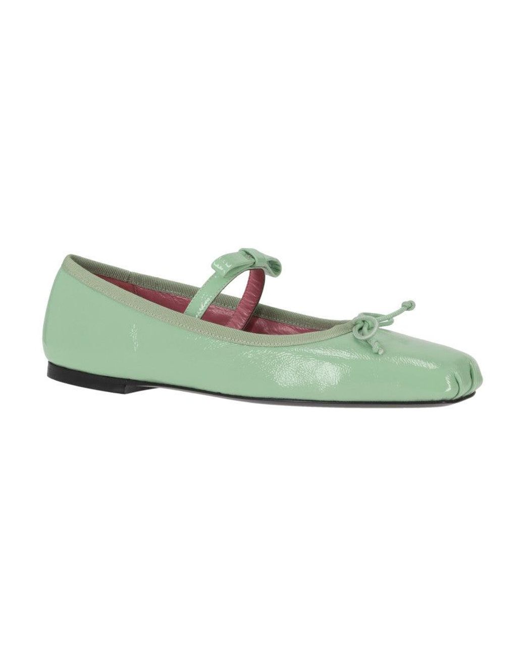 Vivetta Green Aqua Leather Ballet Flats