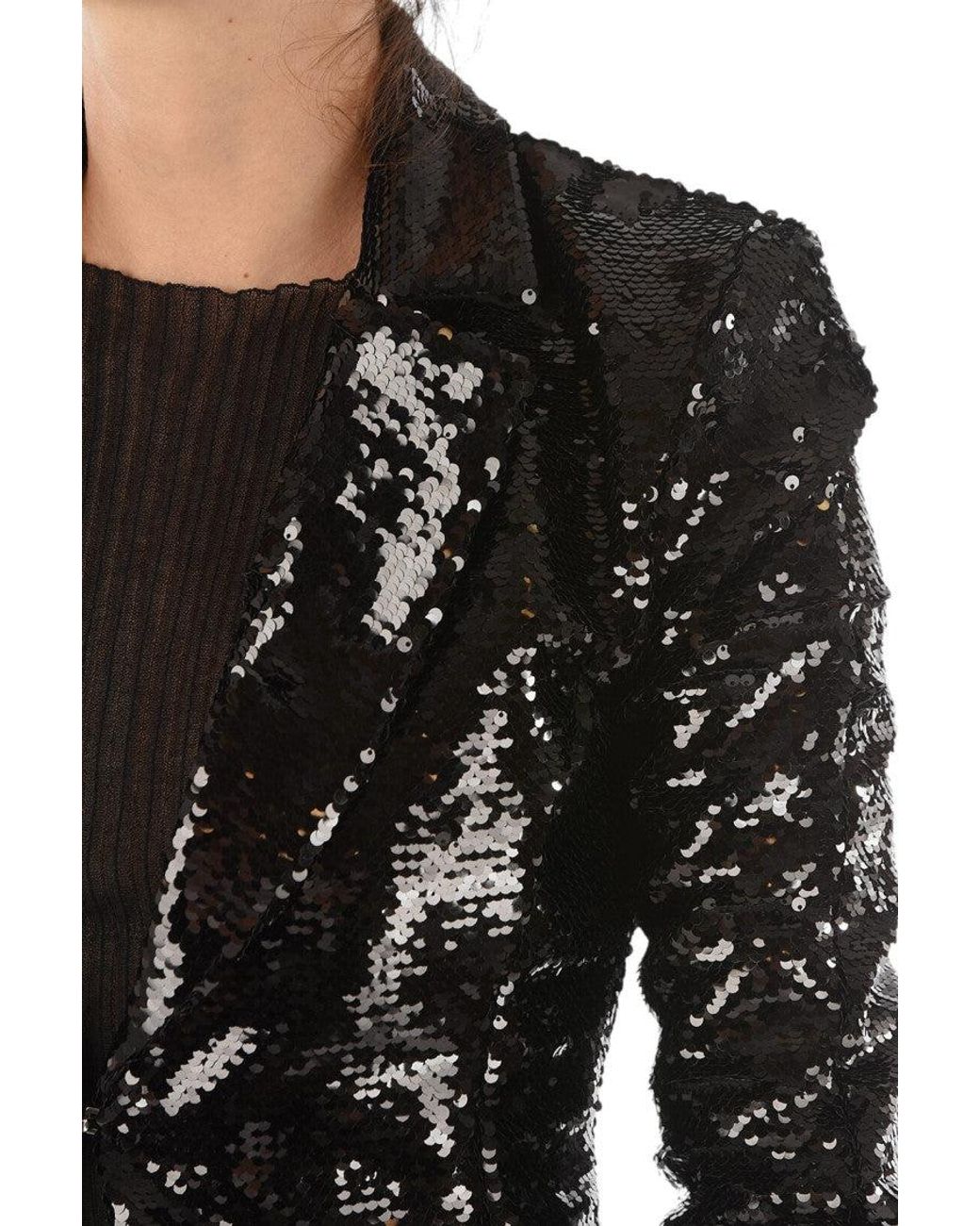 Philipp Plein Black Embellished Notched Lapel Blazer