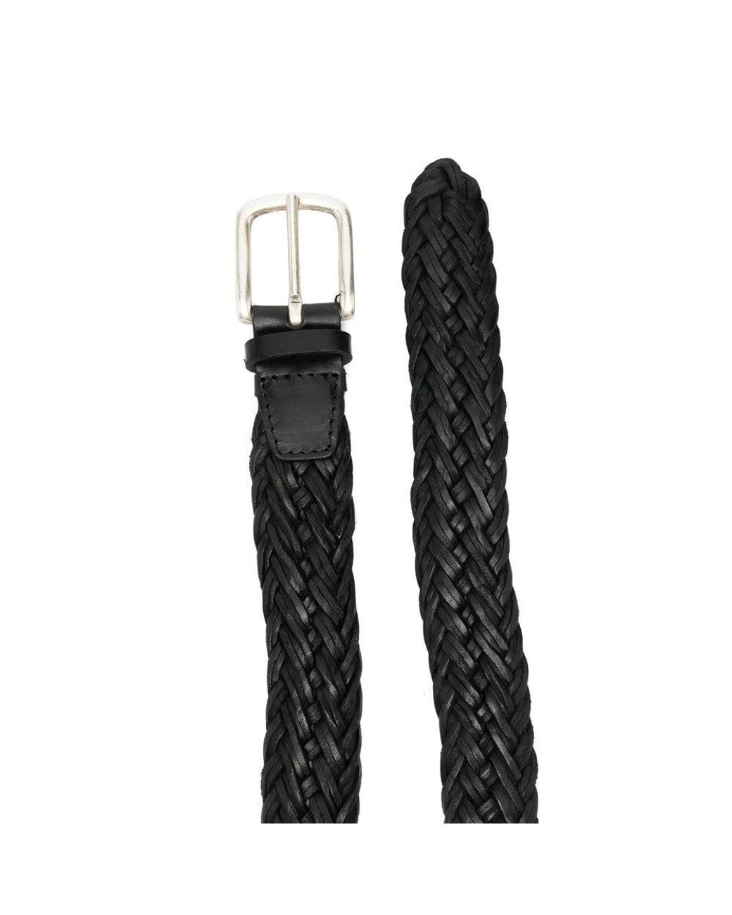 Orciani Black Braided Buckle Belt for men