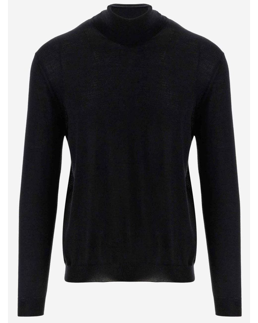 Malo Black Cashmere Sweater for men