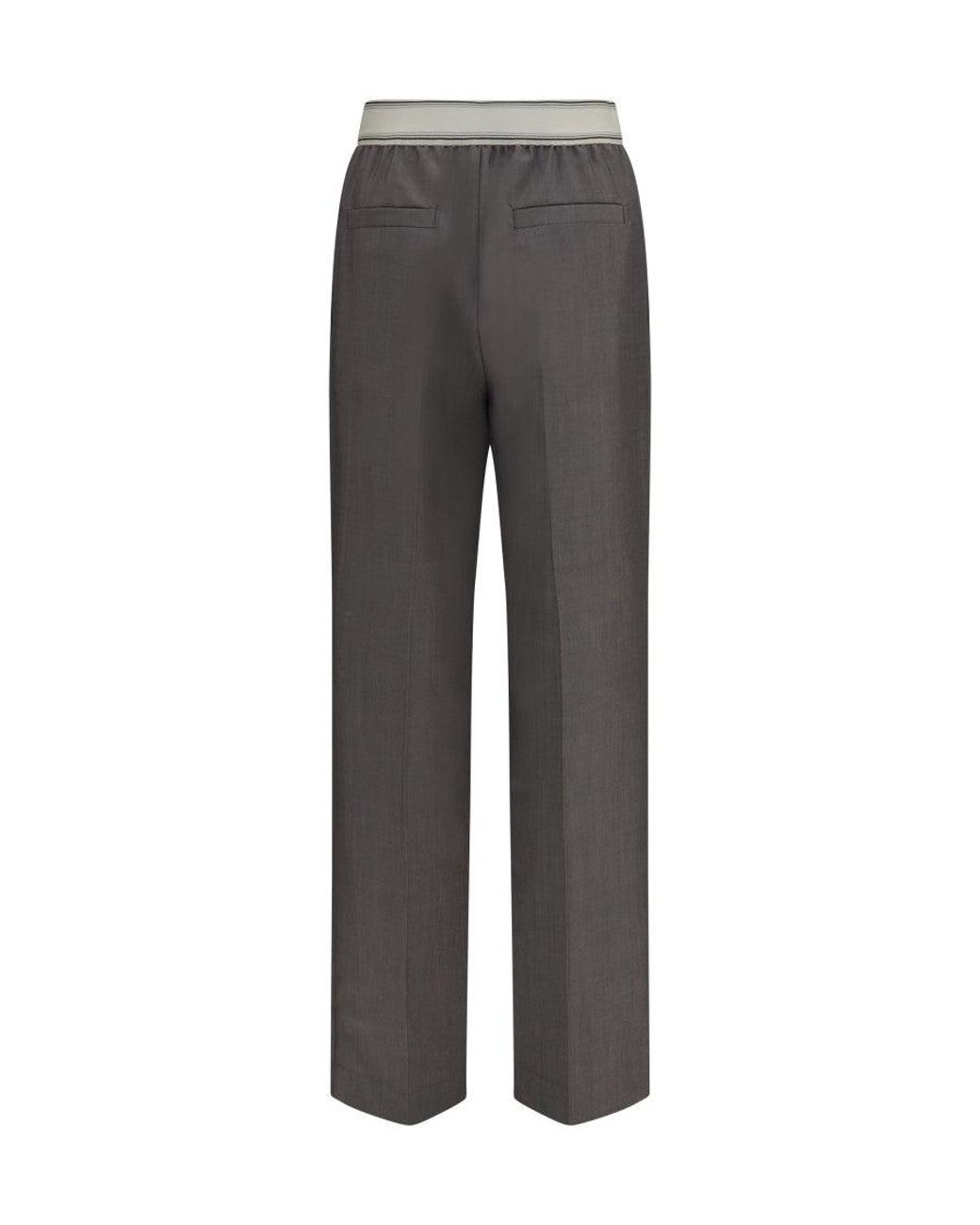 Versace Gray Straight Pleated Pant